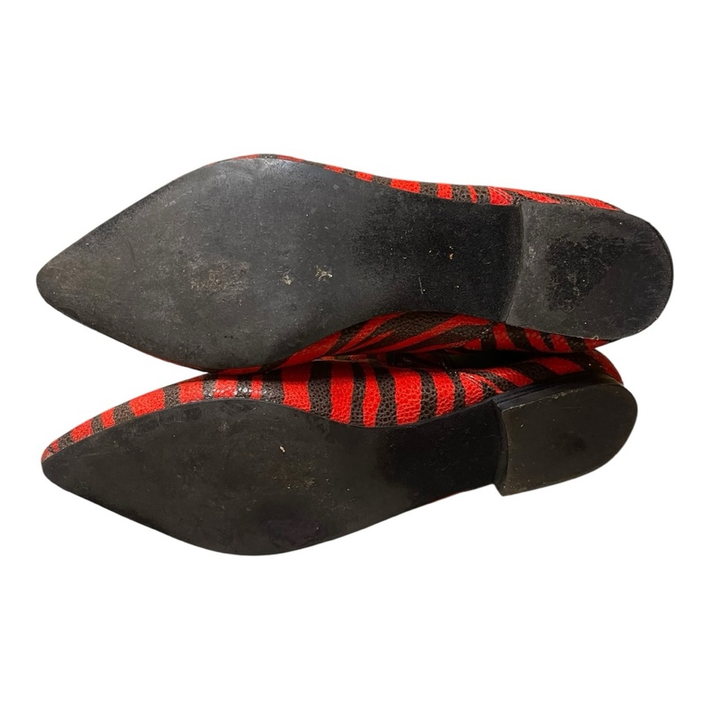 Red Zebra Print Ankle Boots Pointed Toe Elastic C… - image 5